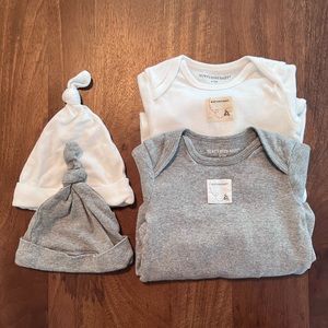 BURTS BEES BABY Pajama & Beanie Set, 0-3 month
